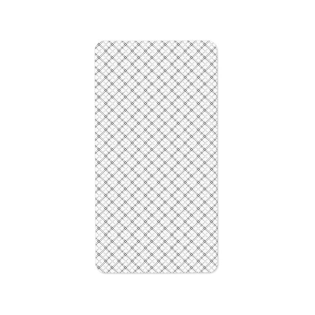 Monokromt geometriskt Struktur|Sömlöst romb utseen Adressetikett (Framsidan)