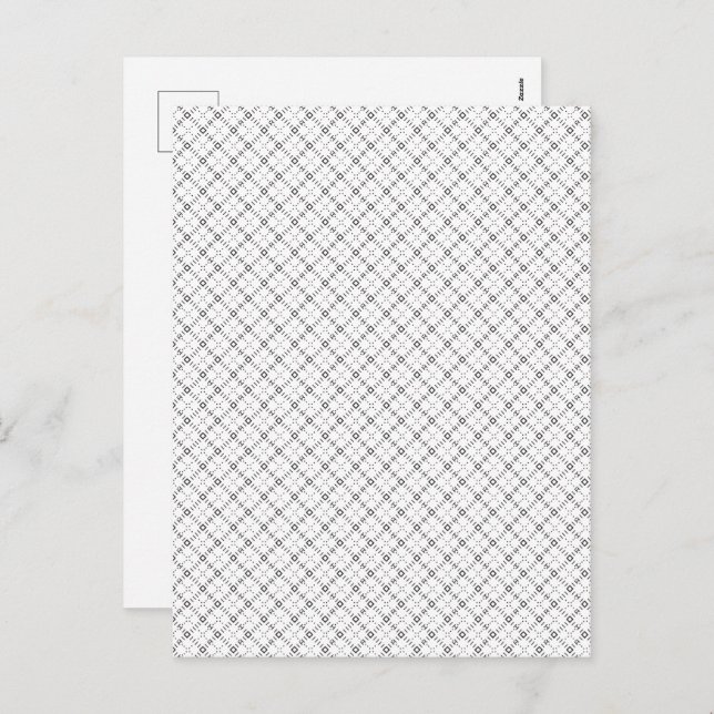 Monokromt geometriskt Struktur|Sömlöst romb utseen Helg Vykort (Fram/baksida)