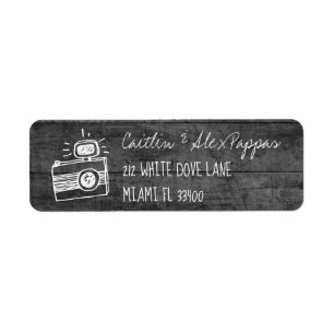 Monokromt Grått-handskriven kameraikon handskrift Returadress Etikett