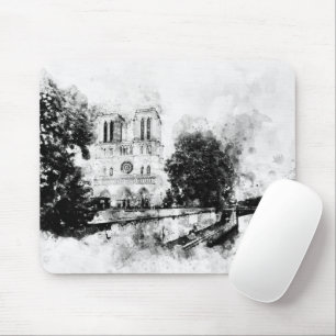 Monokromt illustration av en katetekatedral i Notr Musmatta