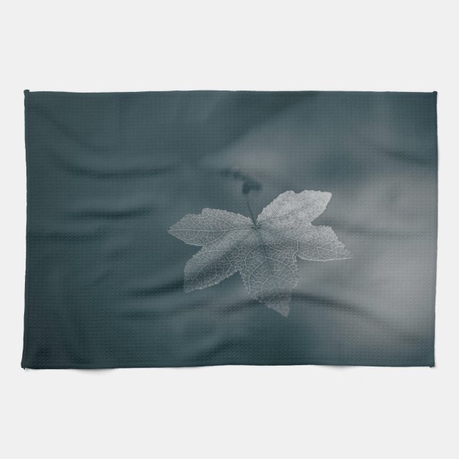 Monokromt maple Löv Natature Photo Kökshandduk (Horisontell)