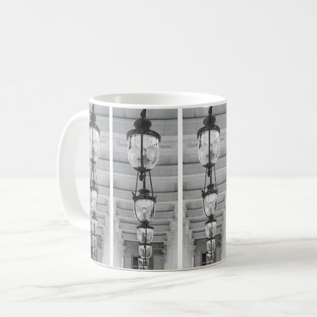 Monokromt sinnesmönster kaffemugg (Framsida vänster)