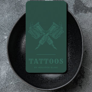 Monokromt tattoartist med vintage minimalistisk Gr Visitkort