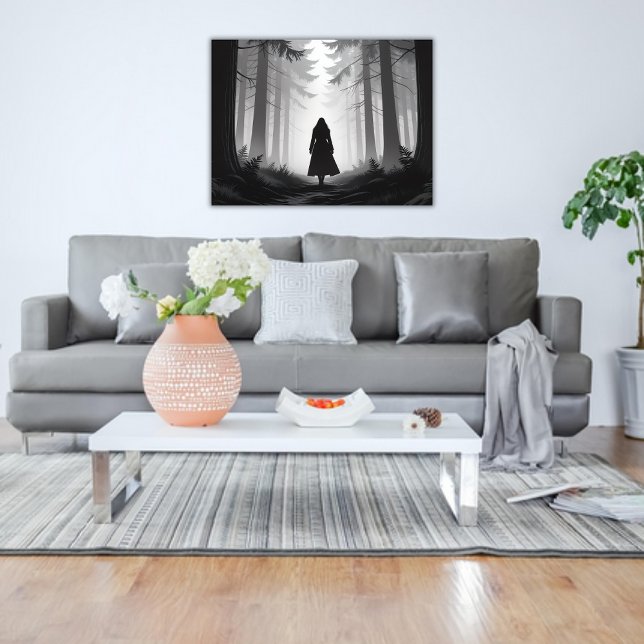 Monokromt Tranquil Walk i skogen Poster (Skapare uppladdad)