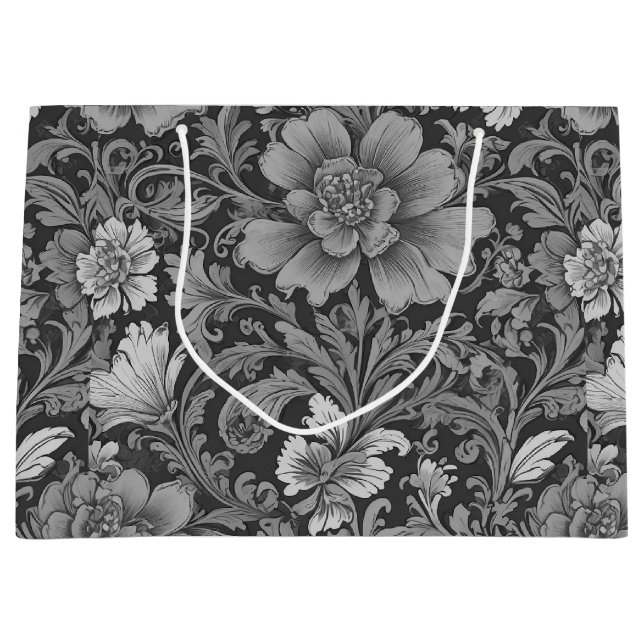Monokromt vintage blomstermönster  (Framsidan)