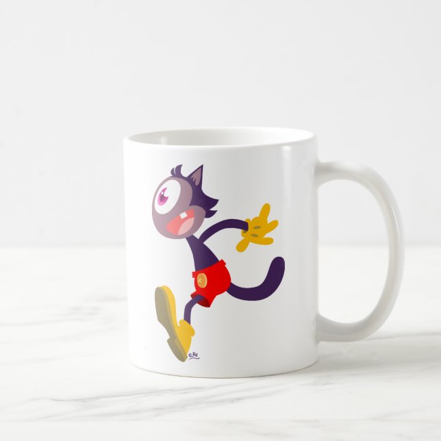 Monokulär katt tecknad mugg (Höger)