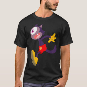 Monokulär Mörk av katttecknad T-shirt