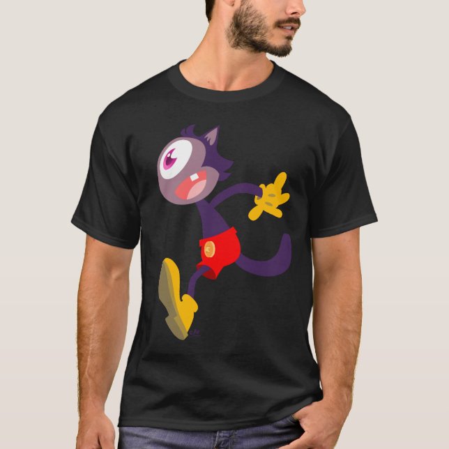 Monokulär Mörk av katttecknad T-shirt (Framsida)