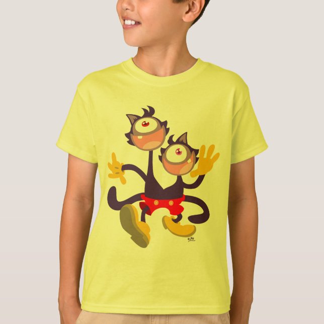 Monokulära katter i Tandem Walk Barn T-shirt (Framsida)