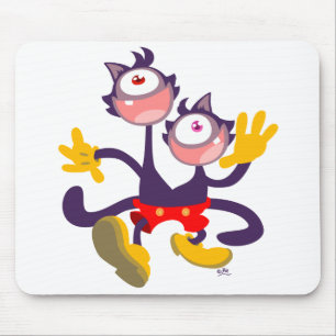 Monokulära katter i Tandem Walk mousepad Musmatta