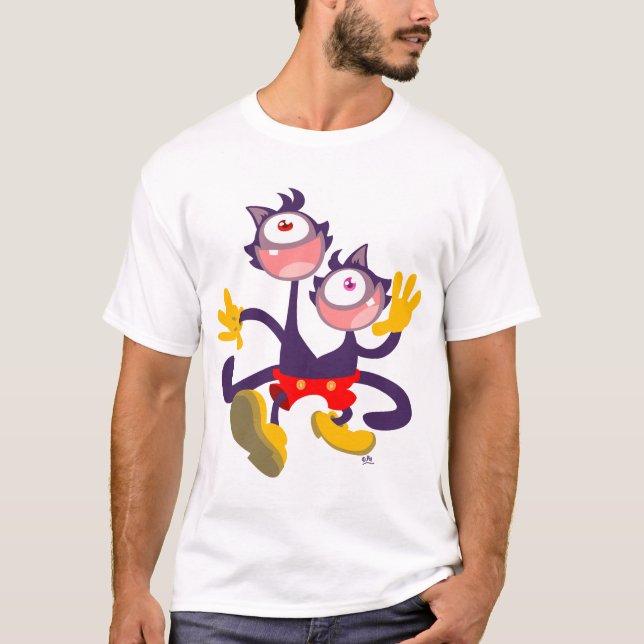 Monokulära katter i Tandem Walk T-shirt (Framsida)