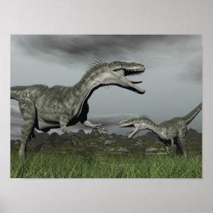 Monolophosaurus mycket - 3D framför Poster