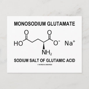 Mononatriumglutamat Natriumsalt av glutaminsyra Vykort