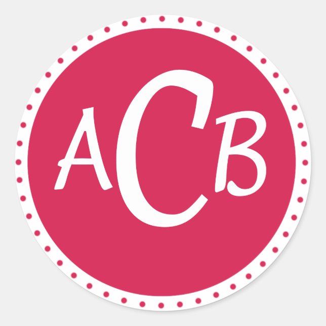 monongramcirkel - rosa runt klistermärke (Framsida)
