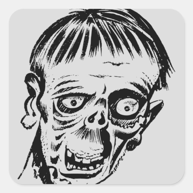 mononhuvud fyrkantigt klistermärke (Framsida)