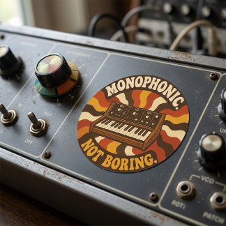 Monophonic, Not Boring – Lustiger Synth Nerd Runt Klistermärke