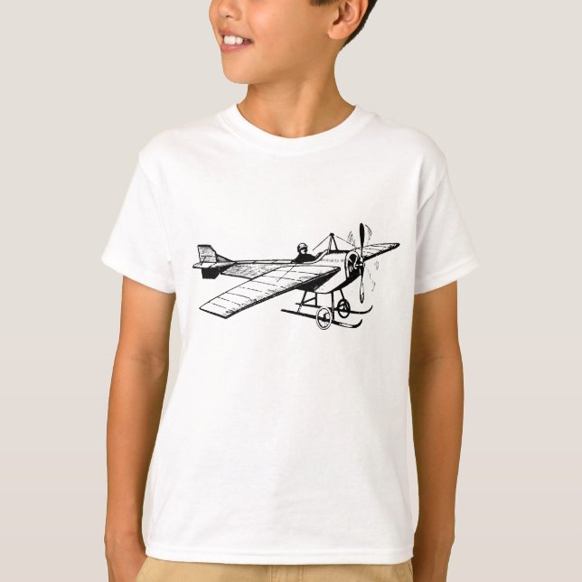 Monoplan för vintage - svart t-shirt (Framsida)