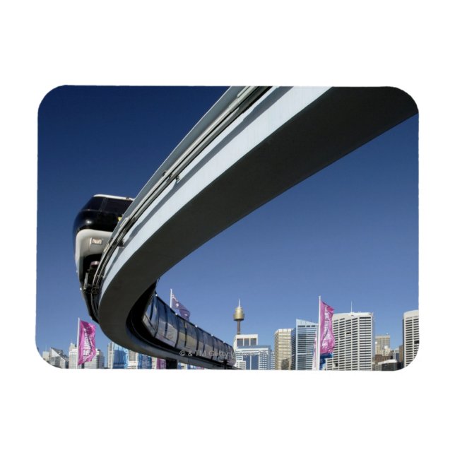 Monorail i Darling Harbor, Sydney, Australien Magnet (Horisontell)
