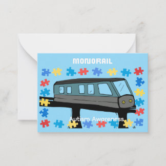 Monorail train car coaster autism puzzle anteckningskort
