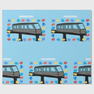 Monorail train car coaster autism puzzle presentpapper