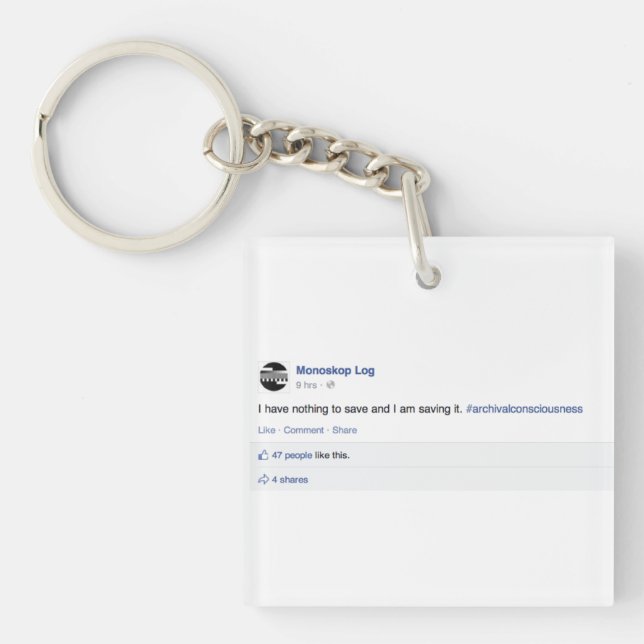 Monoskop "har jag ingenting att spara" Keychain (Framsidan)