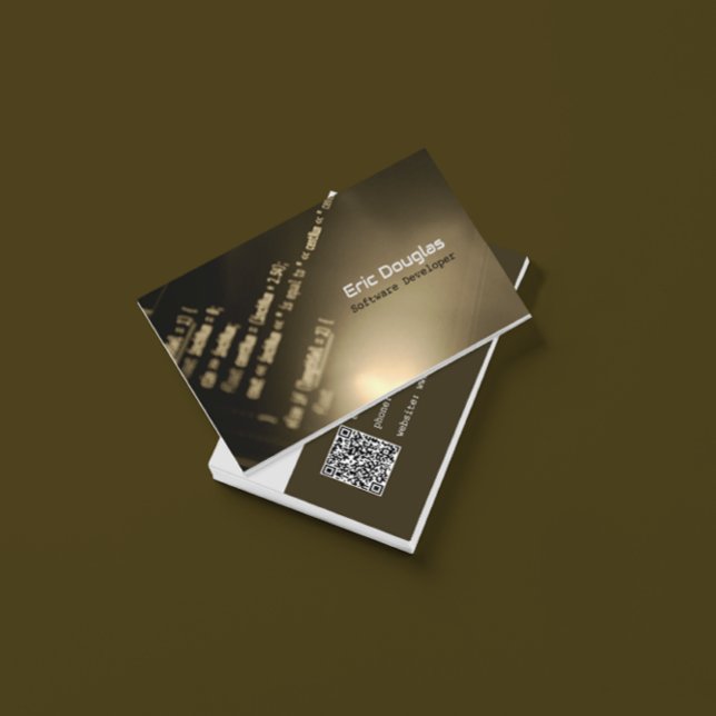 Monoton Modern Mjukvarutekniker QR-kod Visitkort (Skapare uppladdad)
