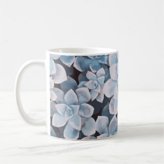 Monotone Blue Succulent Mugg