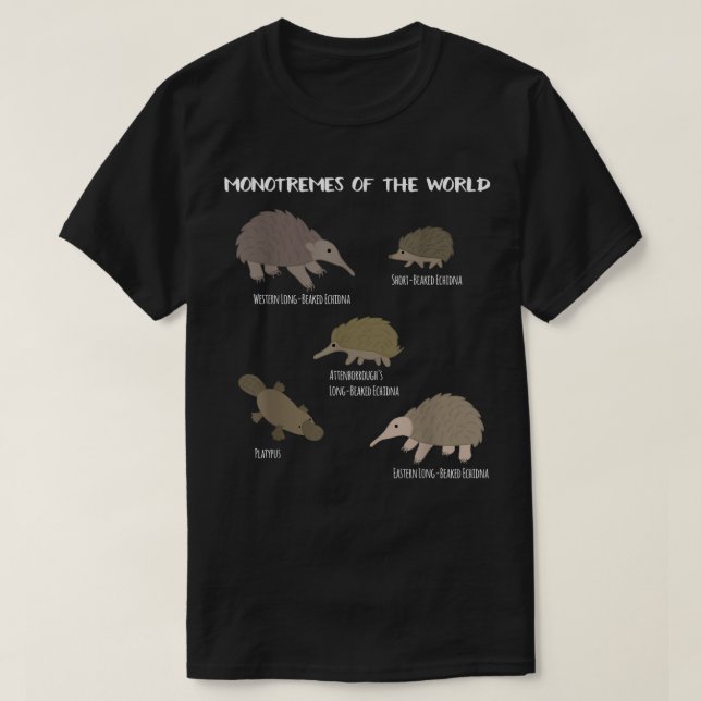 Monotremes World Echidna Platypus Gift Funn T Shirt (Design framsida)
