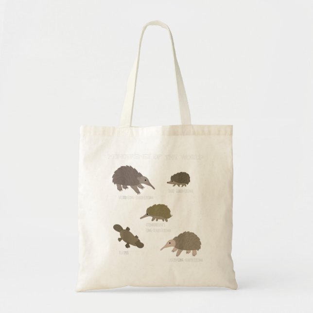 Monotremes World Echidna Platypus Gift Funn Tygkasse (Framsidan)
