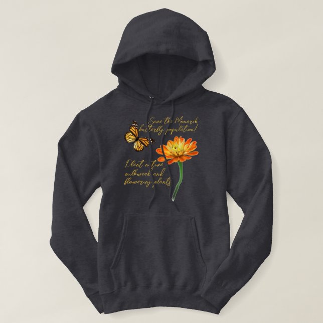 Monotropsfladdermössa, Zinnia-blomma, Hoodie (Design framsida)