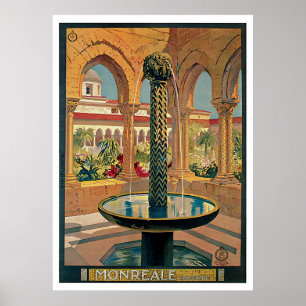 Monreale italienvintage resor poster