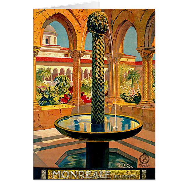 Monreale Palermo Sicily Italien Travel Art Hälsningskort (Framsidan)