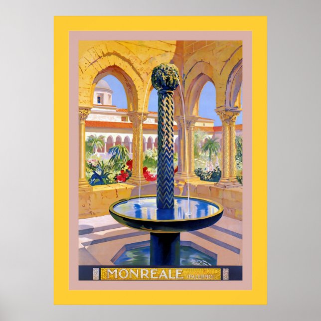 Monreale ~ Palermo ~ Vintage Italy Travel Poster (Framsidan)