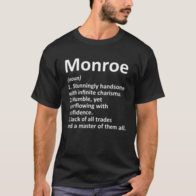 MonROE Definition Funny Surname Family Träd Birthd T Shirt (Framsida)