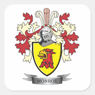 Monroe Family Crest Jackar av Arm Fyrkantigt Klistermärke