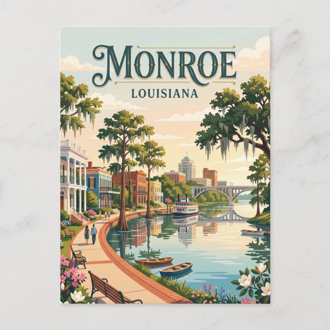 Monroe, Louisiana Vykort (Framsida)