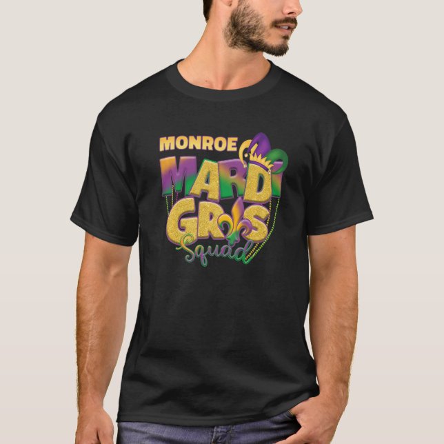 Monroe Mardi Gras Squad T Shirt (Framsida)