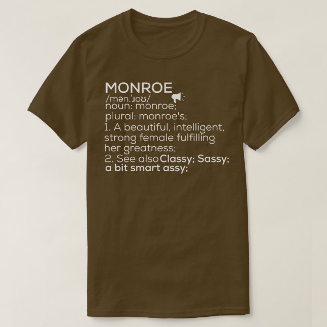 Monroe Namn Monroe Definition monroe kvinnlig Namn T Shirt (Design framsida)