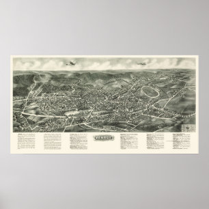 Monroe panorama- karta för NY - 1923 Poster