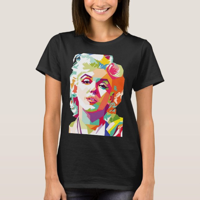 Monroe Pop Art Colorful Print T-Shirt (Framsida)