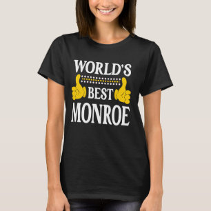 Monroe Surname Team Family Efternamn World's Best T Shirt