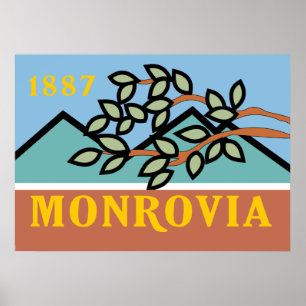 Monrovia City flagga Poster