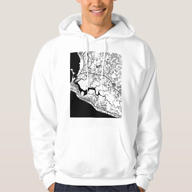 Monrovia Liberia Stadskarta Hoodie (Framsida)