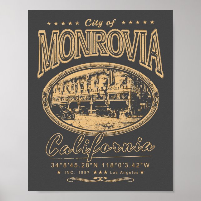 MONROVIA LOS ANGELES CALIFORNIA - MYRTLE AVENUE POSTER (Framsidan)