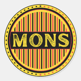 Mons City Pride Emblem – Belgian Identity Runt Klistermärke