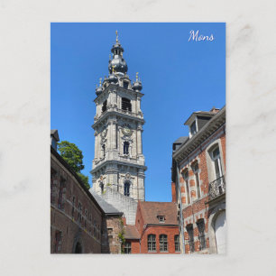 Mons eller Bergen gammal stad i Belgien resa Helg Vykort