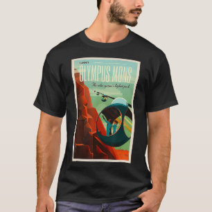 Mons Mars Colony Astronaut Exploration Retro Space T Shirt