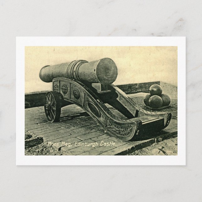 Mons Meg-kanonen, Edinburgh Castle, Skottland Vykort (Framsida)