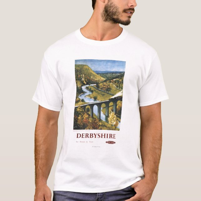 Monsal dal, tåg och Viaductbrittstång Tee Shirt (Framsida)
