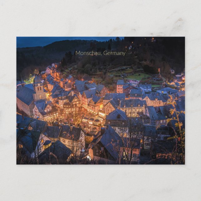 Monschau, Tyskland, festlig säsong. Vykort (Framsida)